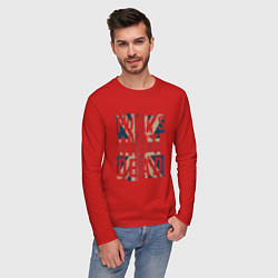 Лонгслив хлопковый мужской Punks not dead, цвет: красный — фото 2
