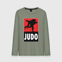 Лонгслив хлопковый мужской Judo, цвет: авокадо