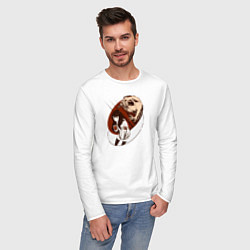 Лонгслив хлопковый мужской Miko Yotsuya Мико Ёцуя, цвет: белый — фото 2