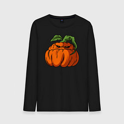Лонгслив хлопковый мужской Сердитый тыквенсон, цвет: черный
