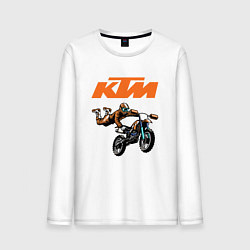 Лонгслив хлопковый мужской KTM МОТОКРОСС Z, цвет: белый
