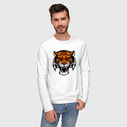 Лонгслив хлопковый мужской Оскал, цвет: белый — фото 2