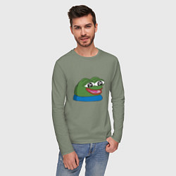Лонгслив хлопковый мужской Pepe happy Пепе хеппи, цвет: авокадо — фото 2