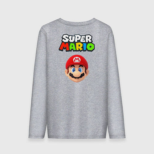 Мужской лонгслив Mario Bros / Меланж – фото 2