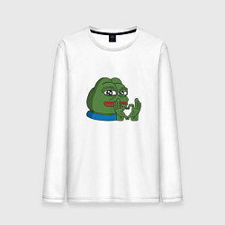 Лонгслив хлопковый мужской Pepe love пепе лов, цвет: белый