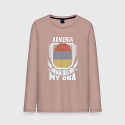 Лонгслив хлопковый мужской Армения в ДНК, цвет: пыльно-розовый