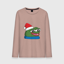 Мужской лонгслив Pepe, pepe happy, Пепе хеппи, pepe happy new year