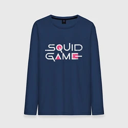 Лонгслив хлопковый мужской Squid game - Игра в кальмара, цвет: тёмно-синий