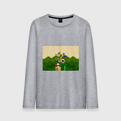 Лонгслив хлопковый мужской Mario Coins, цвет: меланж