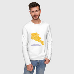 Лонгслив хлопковый мужской Golden Armenia, цвет: белый — фото 2