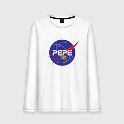 Лонгслив хлопковый мужской Pepe Pepe space Nasa, цвет: белый