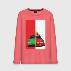 Лонгслив хлопковый мужской Concept car, цвет: коралловый