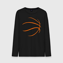 Лонгслив хлопковый мужской Баскетбольный мяч цвета черный — фото 1