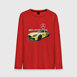 Лонгслив хлопковый мужской Mercedes V8 BITURBO AMG Motorsport, цвет: красный