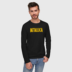 Лонгслив хлопковый мужской Новая надпись Металлики, цвет: черный — фото 2