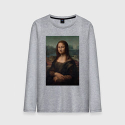 Лонгслив хлопковый мужской Леонардо да Винчи Мона Лиза дель Джокондо 1503-150, цвет: меланж