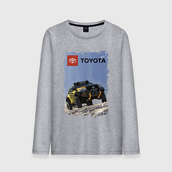 Лонгслив хлопковый мужской Toyota Racing Team, desert competition, цвет: меланж