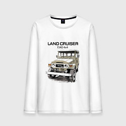 Лонгслив хлопковый мужской Toyota Land Cruiser FJ 40 4X4 sketch, цвет: белый
