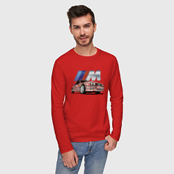 Лонгслив хлопковый мужской Крутая разрисованная тачка, цвет: красный — фото 2