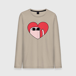 Лонгслив хлопковый мужской Ketnipz сердце, цвет: миндальный