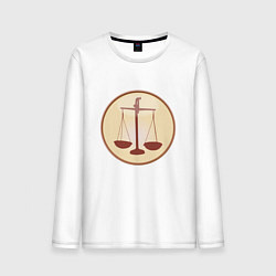 Мужской лонгслив Весы бежевые