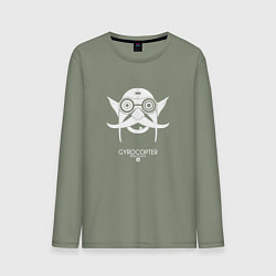 Лонгслив хлопковый мужской Aurel Vlaicu Гирокоптер из Доты 2, цвет: авокадо