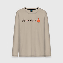 Лонгслив хлопковый мужской Friends!, цвет: миндальный