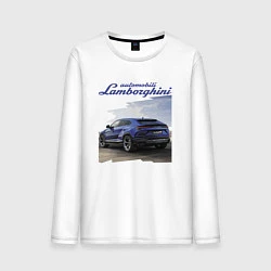 Лонгслив хлопковый мужской Lamborghini Urus Sport, цвет: белый