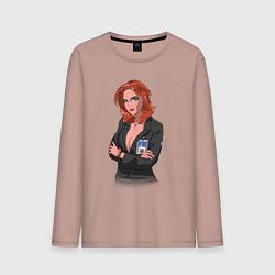 Лонгслив хлопковый мужской Dana Scully X-Files, цвет: пыльно-розовый