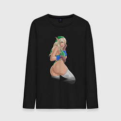 Лонгслив хлопковый мужской Link girl from Legen of Zelda, цвет: черный