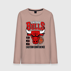 Лонгслив хлопковый мужской Chicago Bulls NBA, цвет: пыльно-розовый