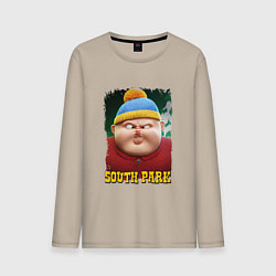 Лонгслив хлопковый мужской Eric Cartman 3D South Park, цвет: миндальный