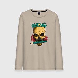 Мужской лонгслив Череп с карандашом