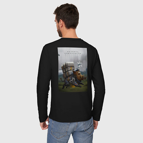 Мужской лонгслив Метнись кабанчиком / Черный – фото 4