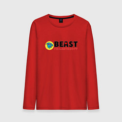 Лонгслив хлопковый мужской Mr Beast Philanthropy, цвет: красный