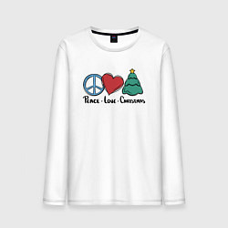 Мужской лонгслив Peace Love and Christmas