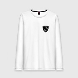 Лонгслив хлопковый мужской ПЕЖО ЛОГОТИП, цвет: белый