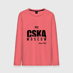 Лонгслив хлопковый мужской CSKA since 1911, цвет: коралловый