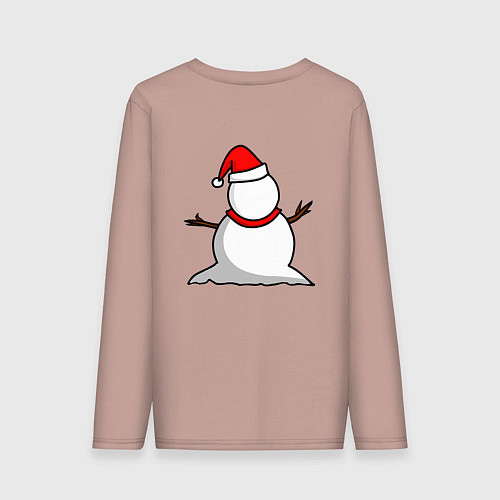 Мужской лонгслив Двухсторонний снеговик / Пыльно-розовый – фото 2