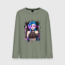 Лонгслив хлопковый мужской JINX SHOOT ARCANE LOL, цвет: авокадо