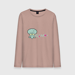 Лонгслив хлопковый мужской The Squid, цвет: пыльно-розовый