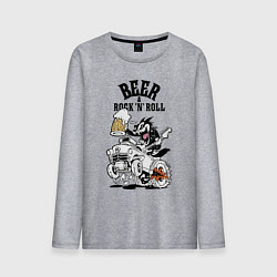 Лонгслив хлопковый мужской Beer & RocknRoll, цвет: меланж