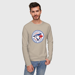 Лонгслив хлопковый мужской Toronto Blue Jays, цвет: миндальный — фото 2