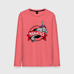 Лонгслив хлопковый мужской Brevard County Manatees - baseball team, цвет: коралловый