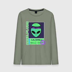 Лонгслив хлопковый мужской GONE FLUDD UFO, цвет: авокадо