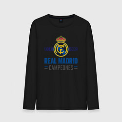 Лонгслив хлопковый мужской Real Madrid Реал Мадрид, цвет: черный