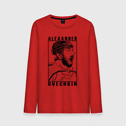 Лонгслив хлопковый мужской АЛЕКСАНДР ОВЕЧКИН ALEXANDER OVECHKIN, цвет: красный