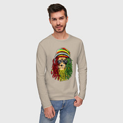 Лонгслив хлопковый мужской Rasta lioN, цвет: миндальный — фото 2