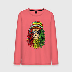 Лонгслив хлопковый мужской Rasta lioN, цвет: коралловый
