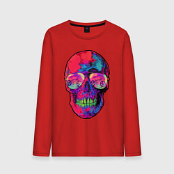 Лонгслив хлопковый мужской Skull & bicycle, цвет: красный